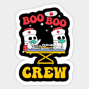 Boo Boo Crew Nurse Shirts Halloween Nurse Shirts for Women Sticker